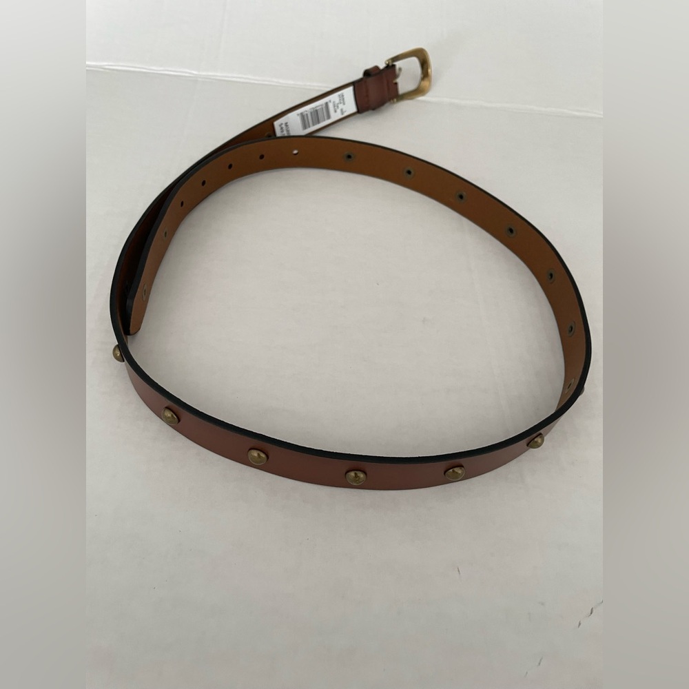 Lucky Brand Brown Leather Belt with Gold Tone Buckle - Picture 4 of 8